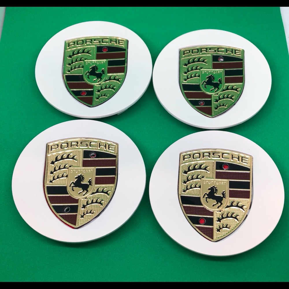 4 Porsche center cap custom made white color